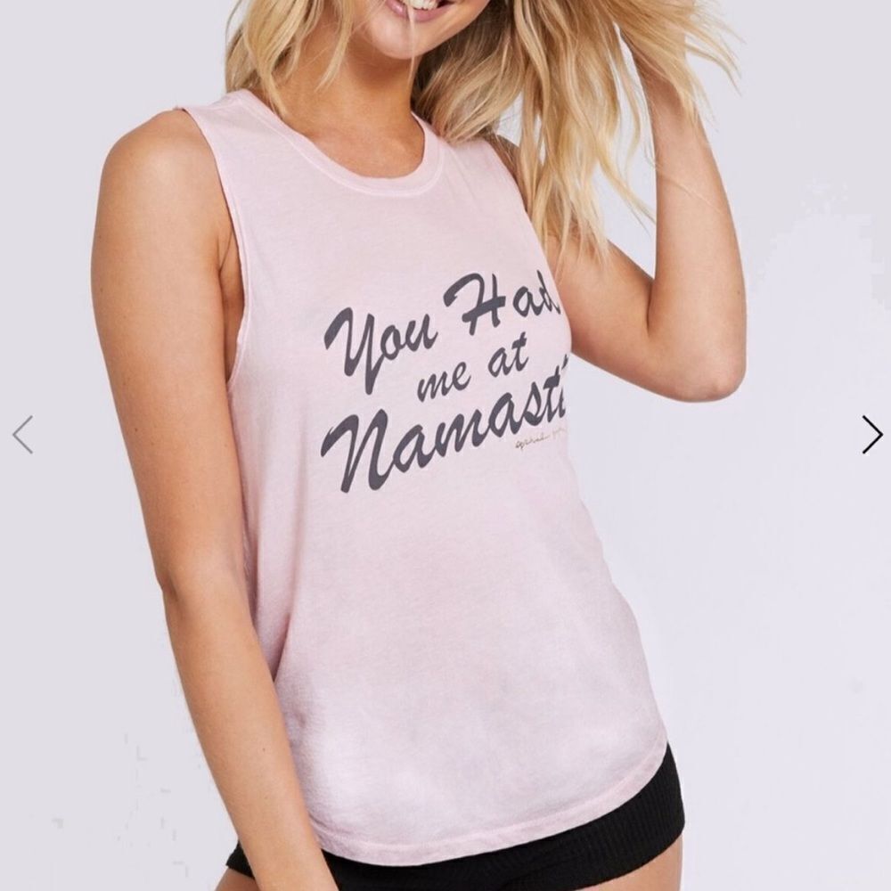 Spiritual Gangster You Had Me At Namaste YogaTank Pink- Size XS